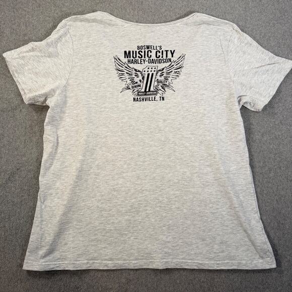 Harley Davidson Motorcycles Boswell's Music City T-Shirt Womens 3XL Feather Gray - Picture 6 of 7